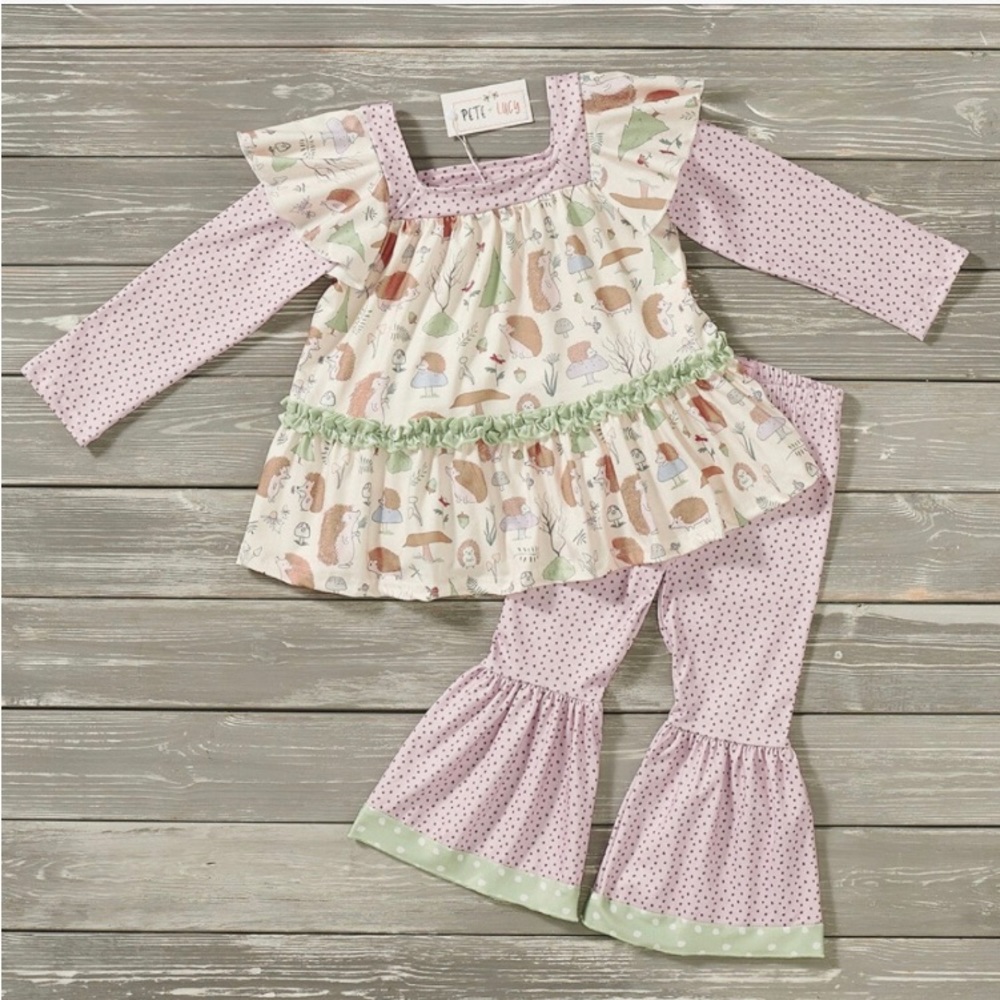 NWT Pete+Lucy Happy Hedgehogs Pant Set